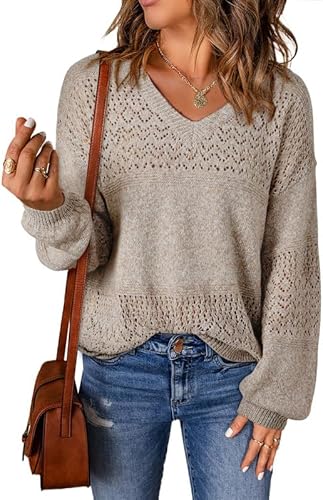 SHEWIN Womens Sweaters Casual Long Sleeve